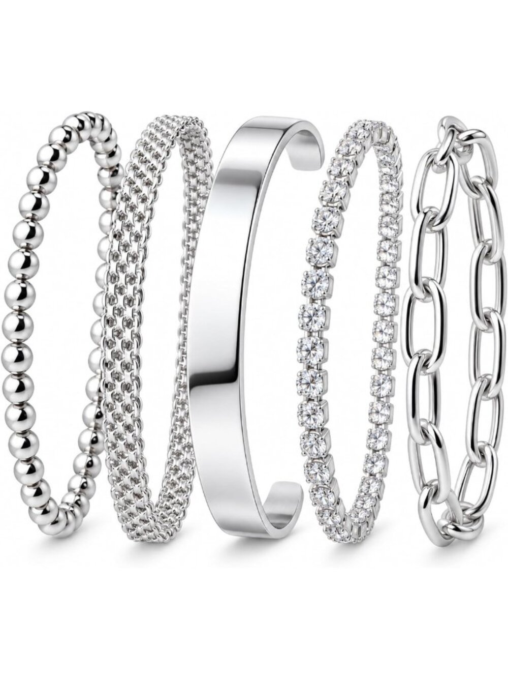 Elegant 14K Gold Bangles Bracelet Set for Women - Stackable Fashion Jewelry